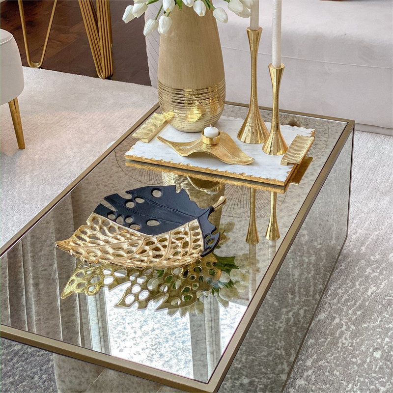 Antique irregular cheapest table with gold accents